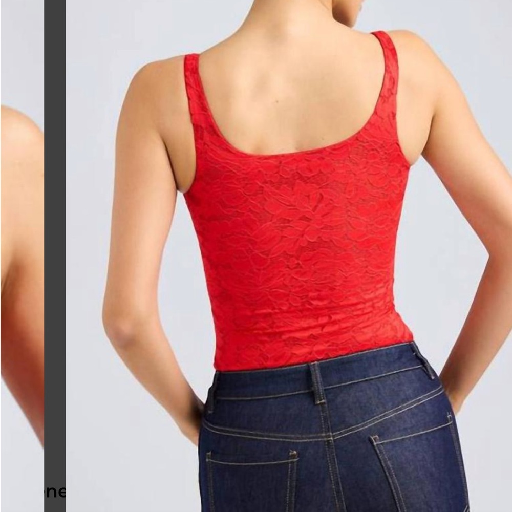 Generation Love Gigi Red Lace Scoop-Neck bodysuit Large Flame new - Picture 3 of 16